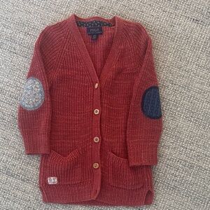 Polo by Ralph Lauren Kids Red Sweater with Blue Elbow Patches